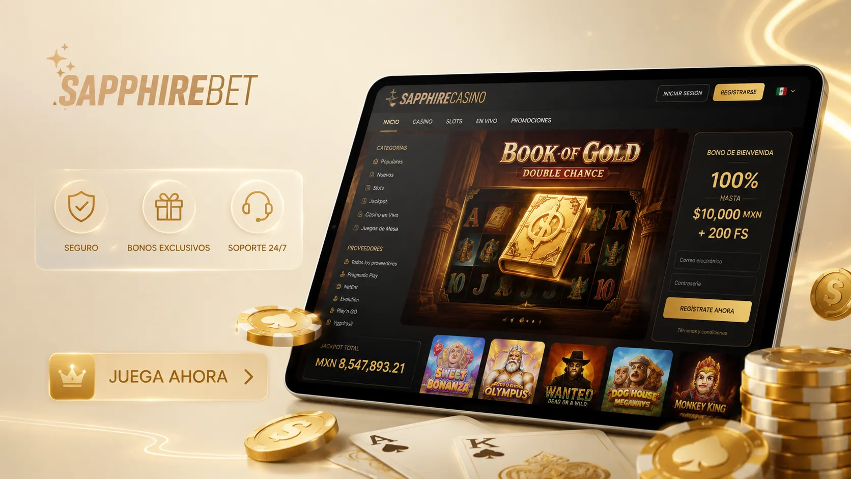 Catálogo de juegos en SapphireBet